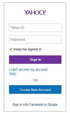 yahoo email log in