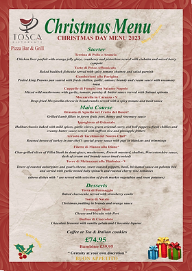 tosca pizza bar and grill menu