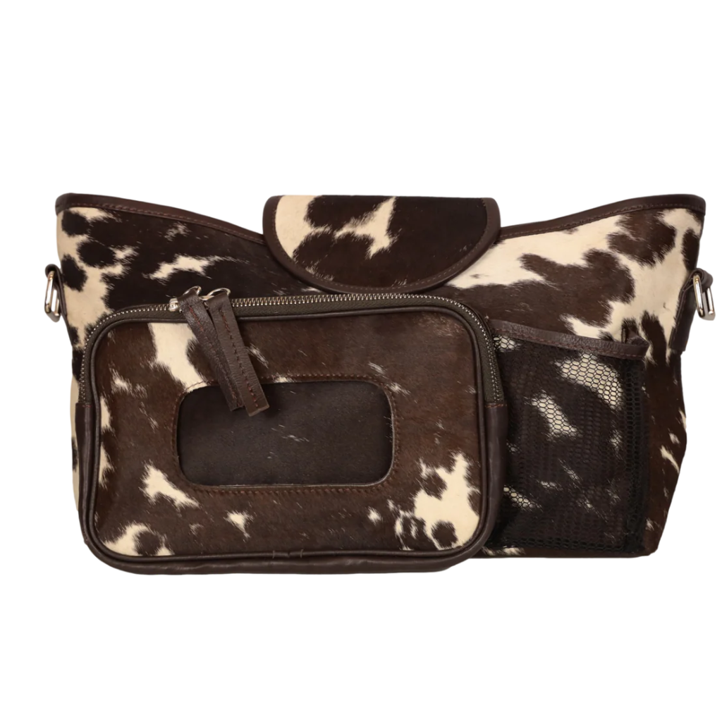 cowhide pram caddy