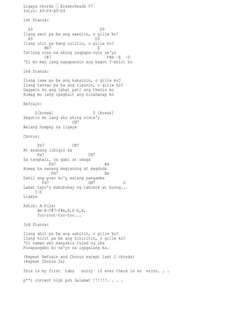 ligaya chords