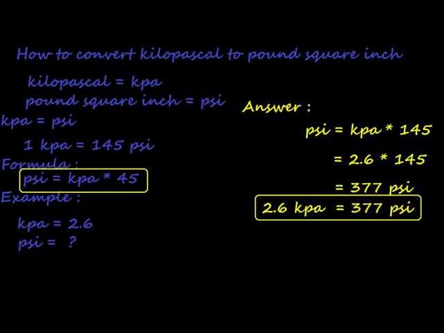 conversion kpa a psi