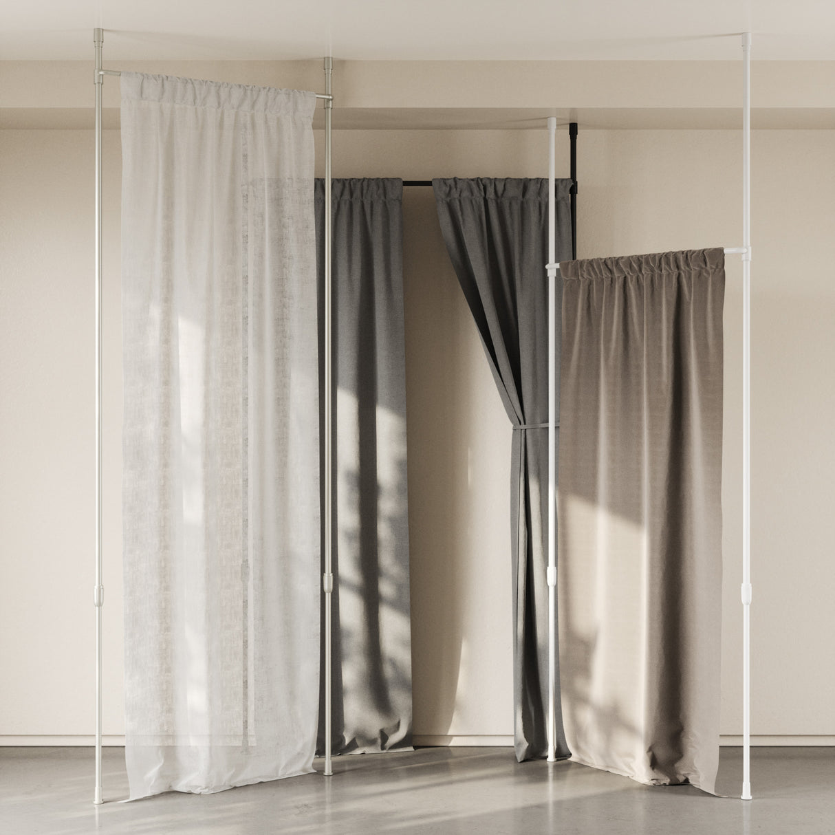 curtain pole room divider