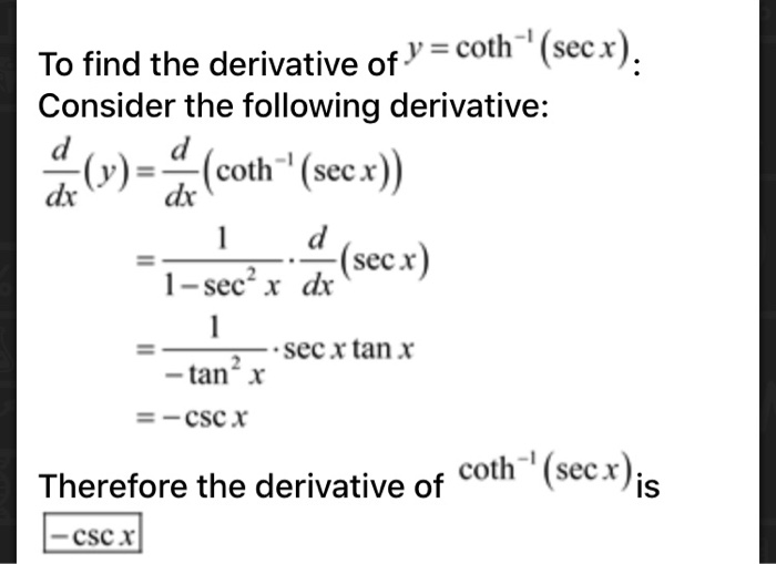 derivative of 1/secx