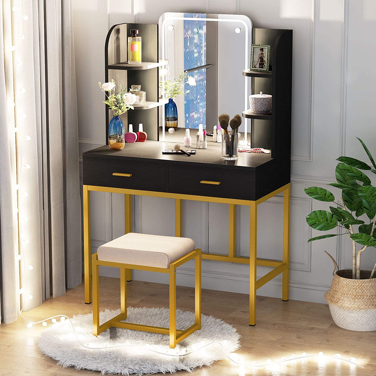 led dressing table