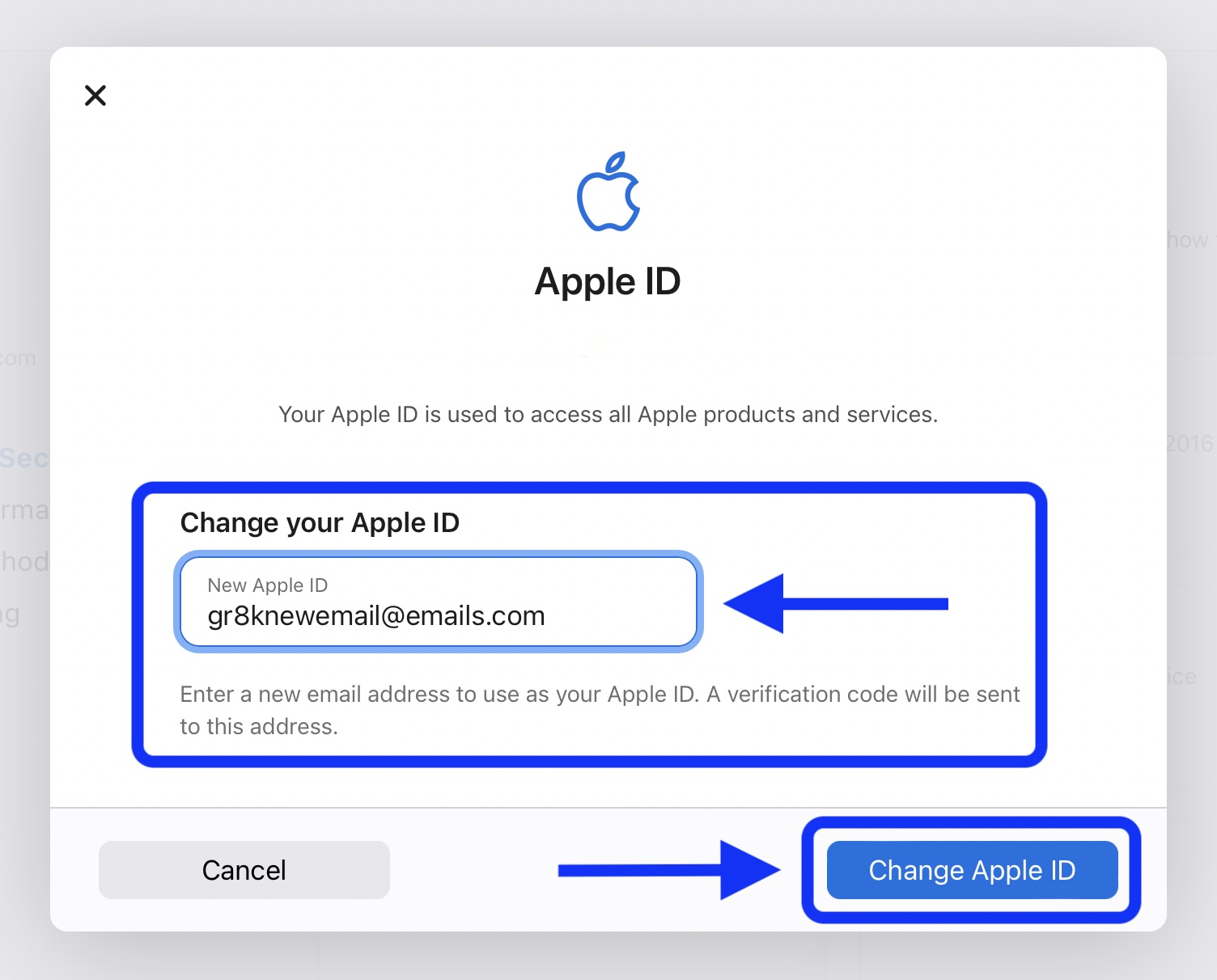 how do you change email on icloud