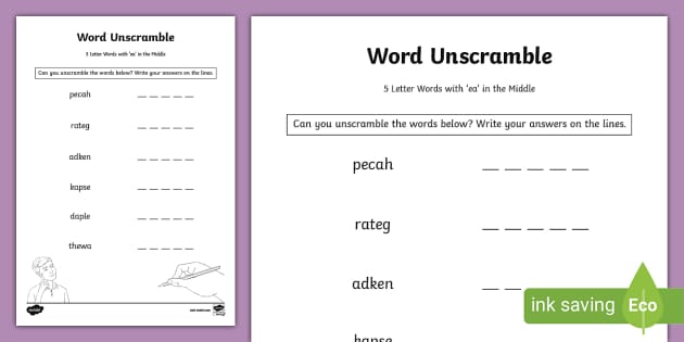 5 letter words containing ea