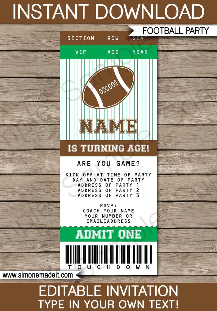 football ticket template free download