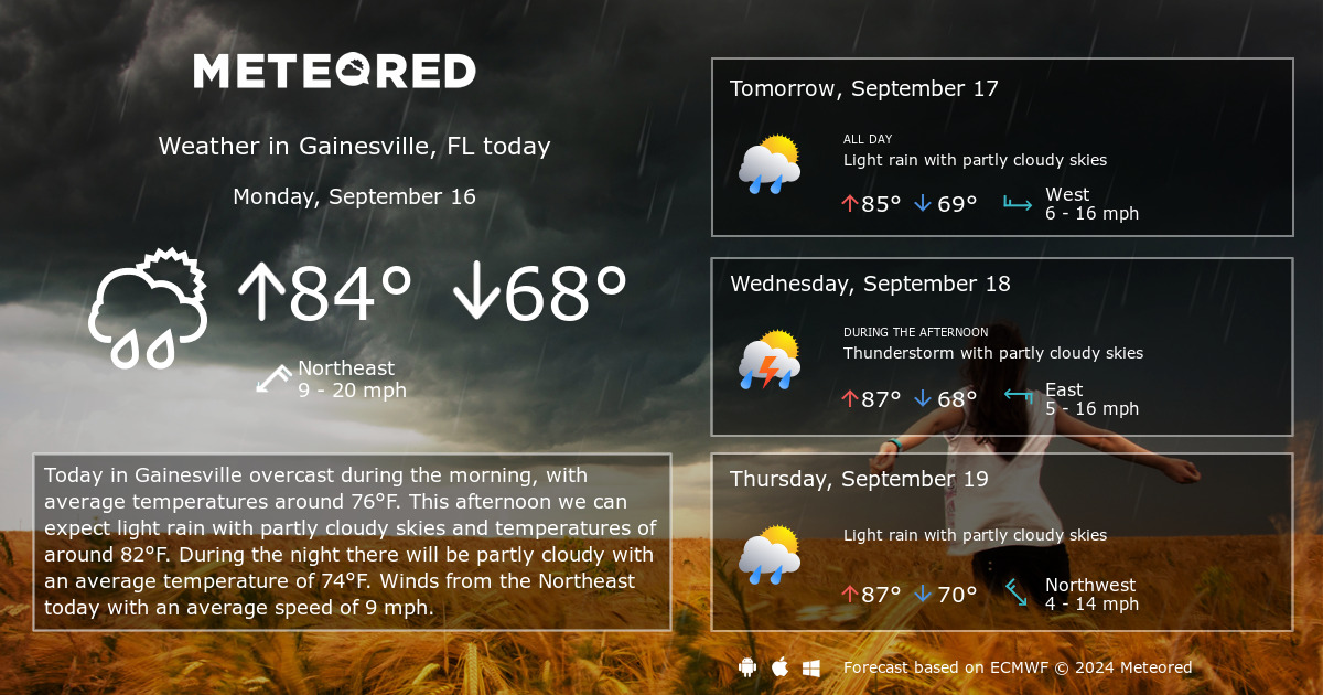 weather forecast for gainesville fl