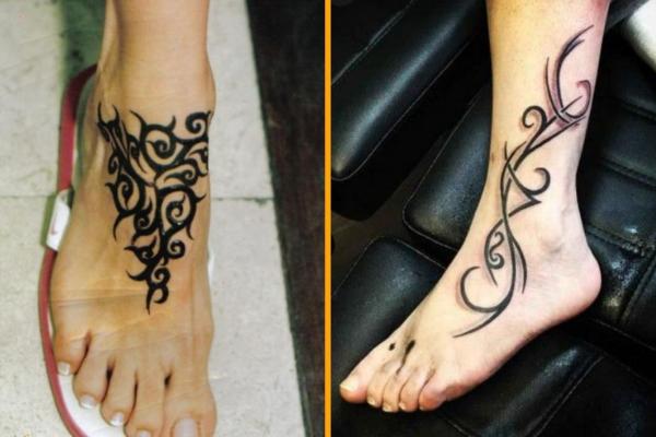 tribal tattoo on foot