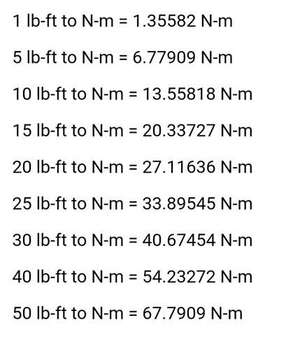 ft lbs to nm conversion