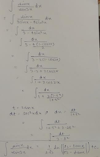 integrate sinx sin3x