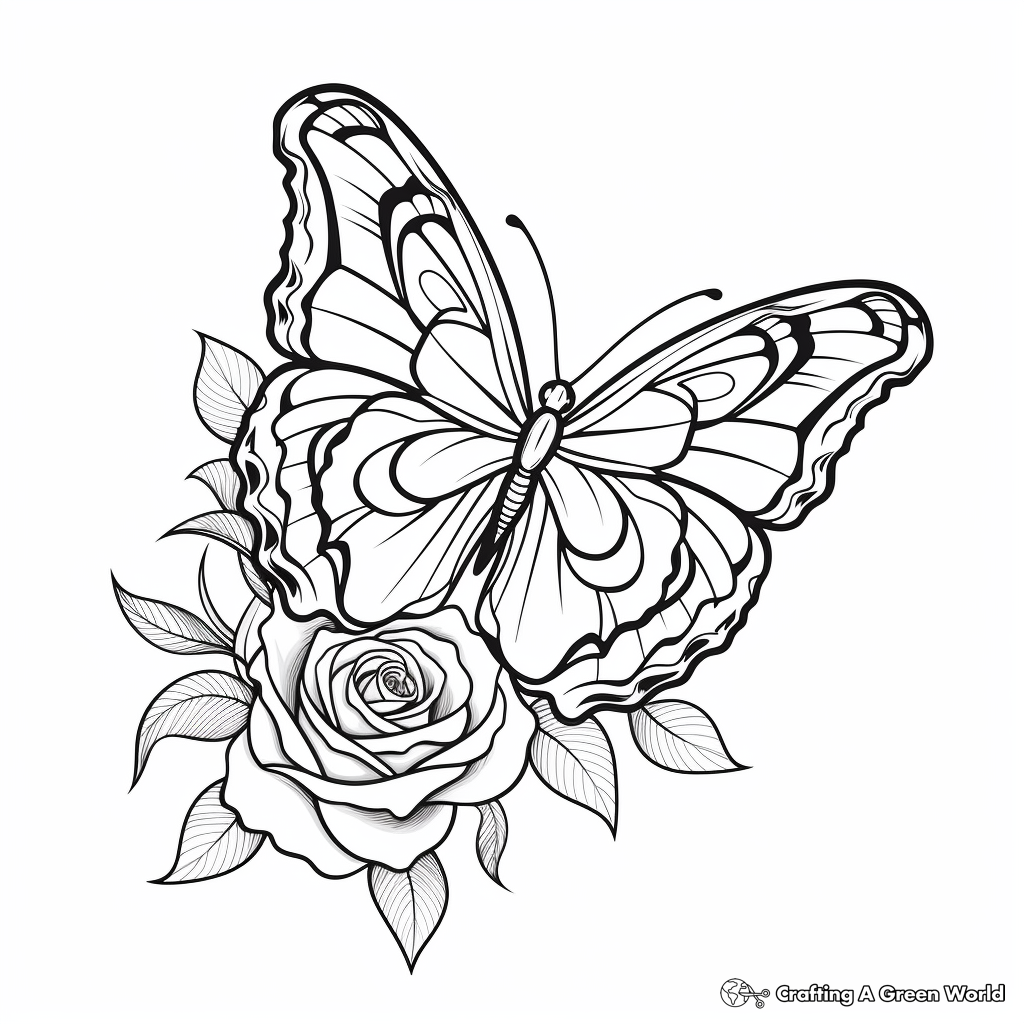 butterfly on a flower coloring pages