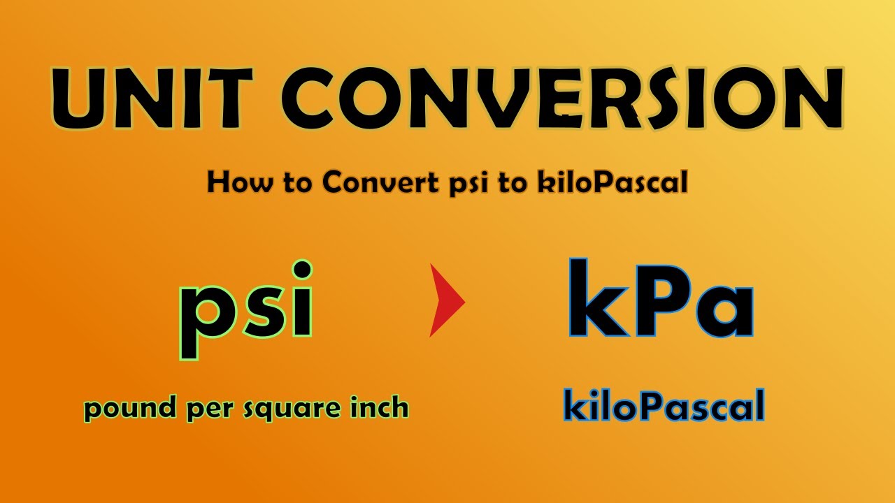 how to convert psi to kpa