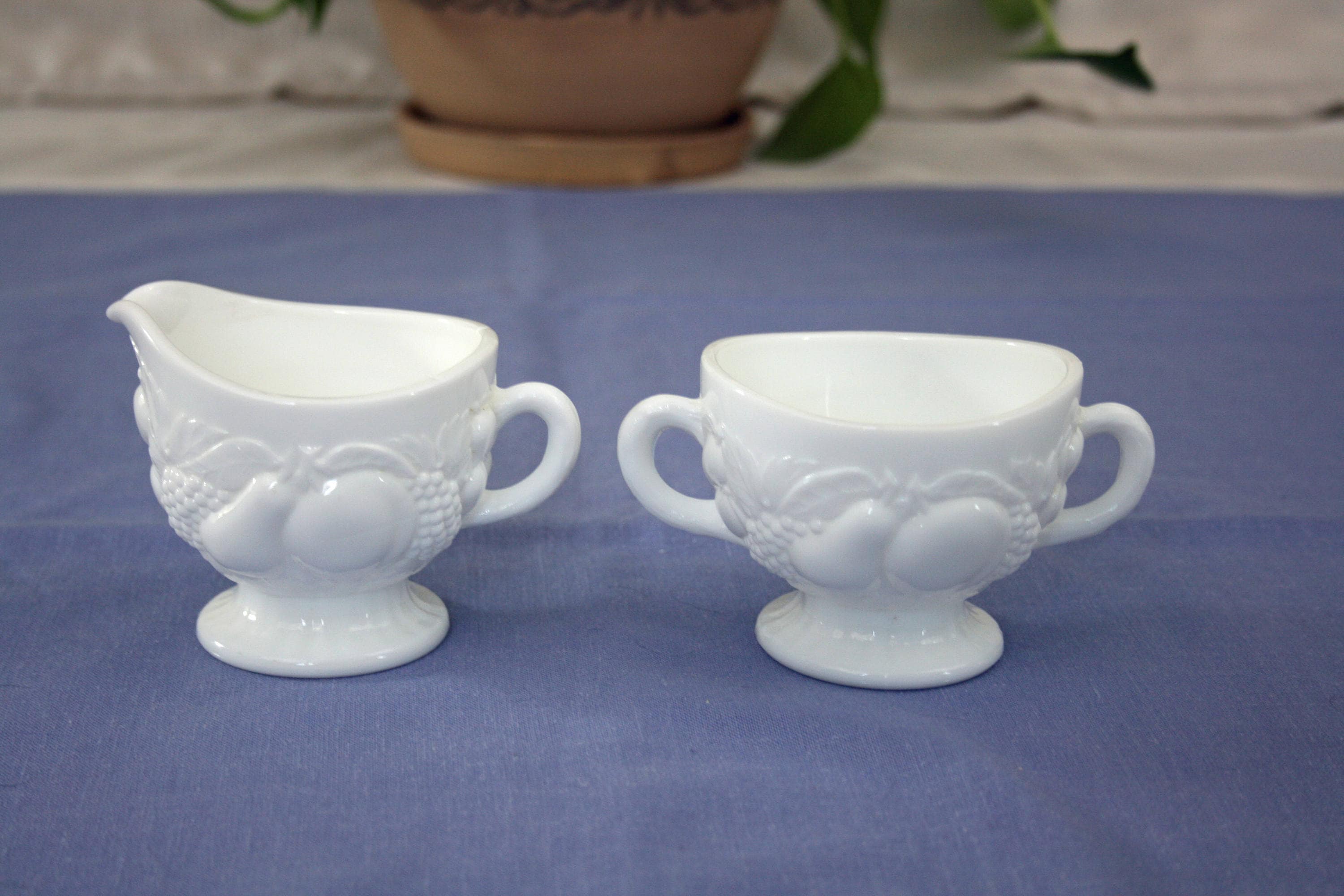 westmoreland milk glass sugar and creamer