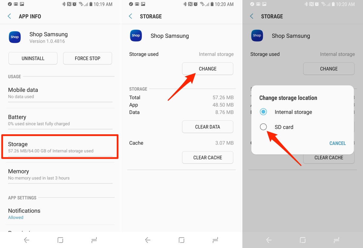 samsung transfer apps to sd card