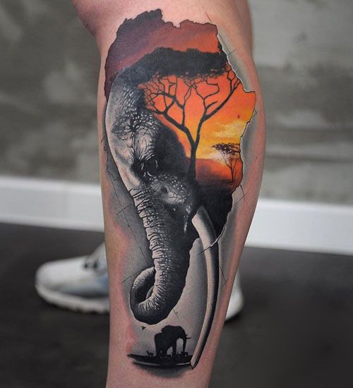 elephant tattoo women