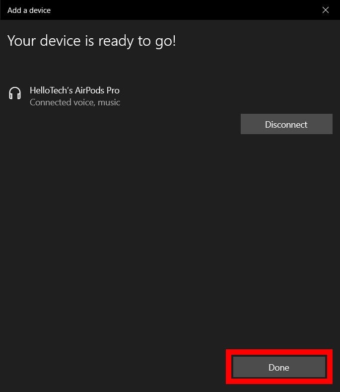 connecting airpods to windows