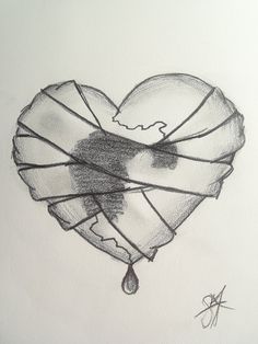 dibujo a lapiz de corazon