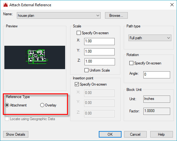 xref autocad