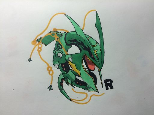 how to draw mega rayquaza