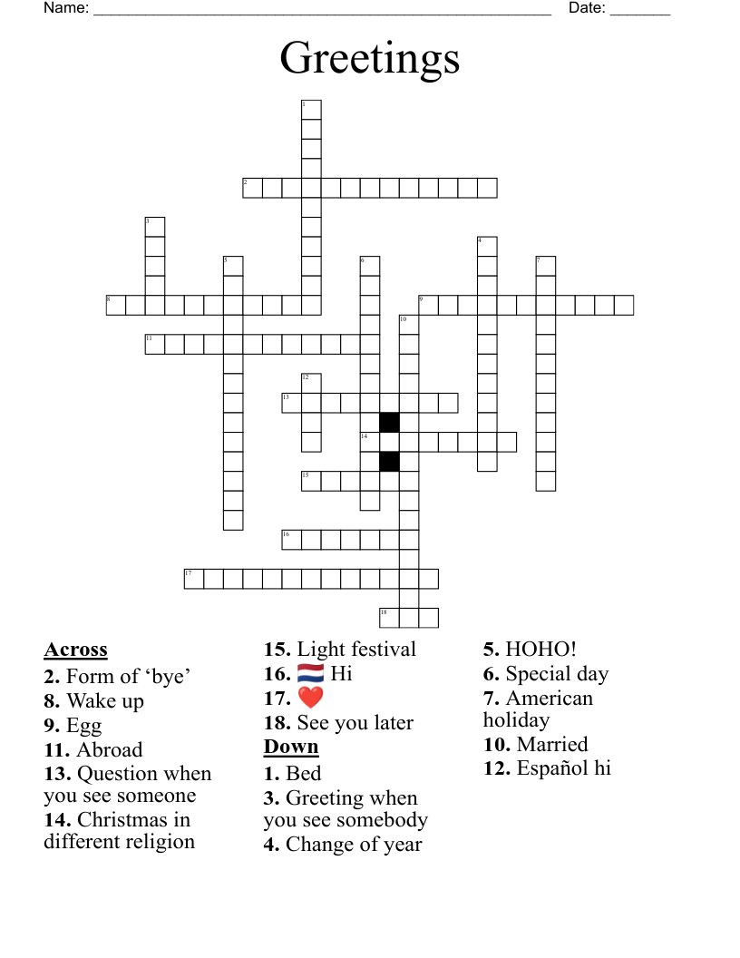 greet crossword