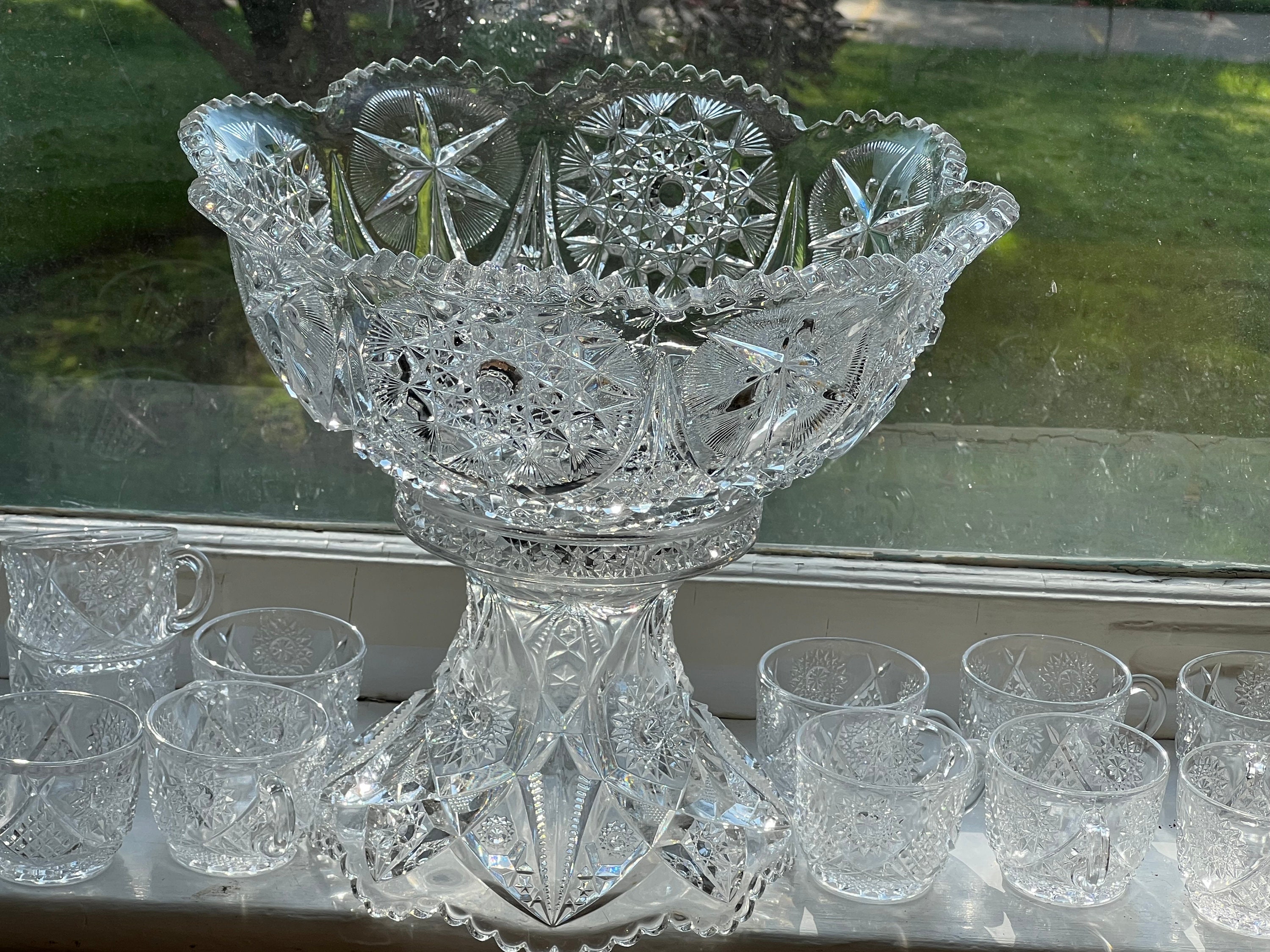 punch bowl set vintage