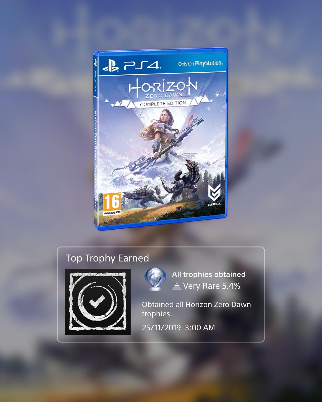 horizon zero dawn complete edition trophies