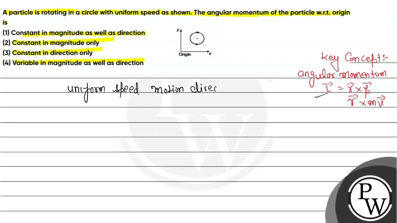 a particle is rotating in a circle with uniform speed