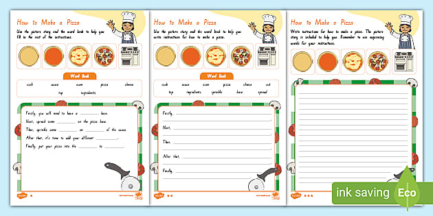 making a pizza worksheet