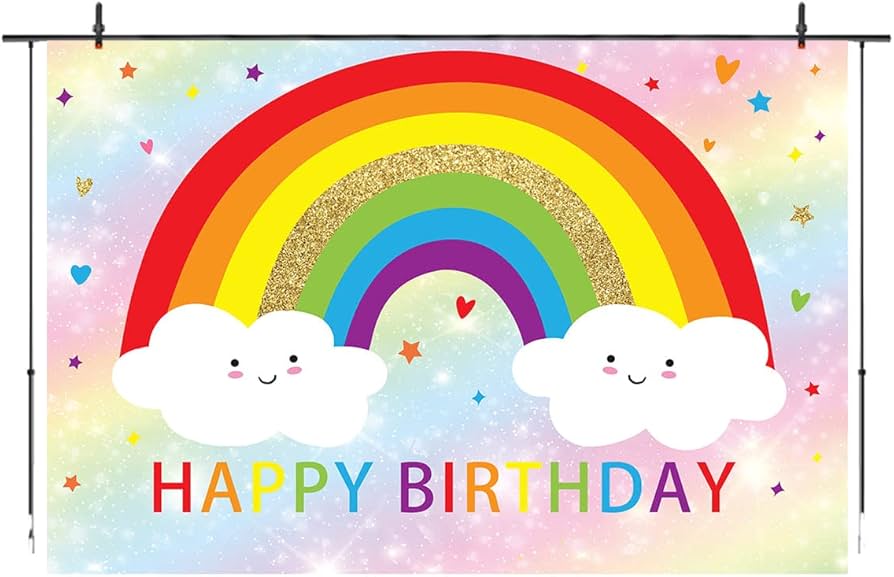 rainbow birthday background