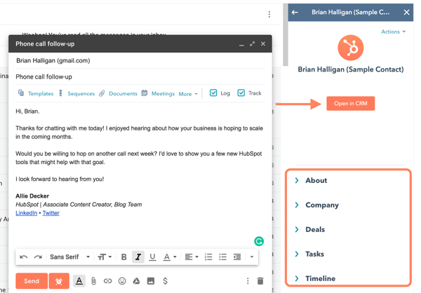 hubspot email tracking