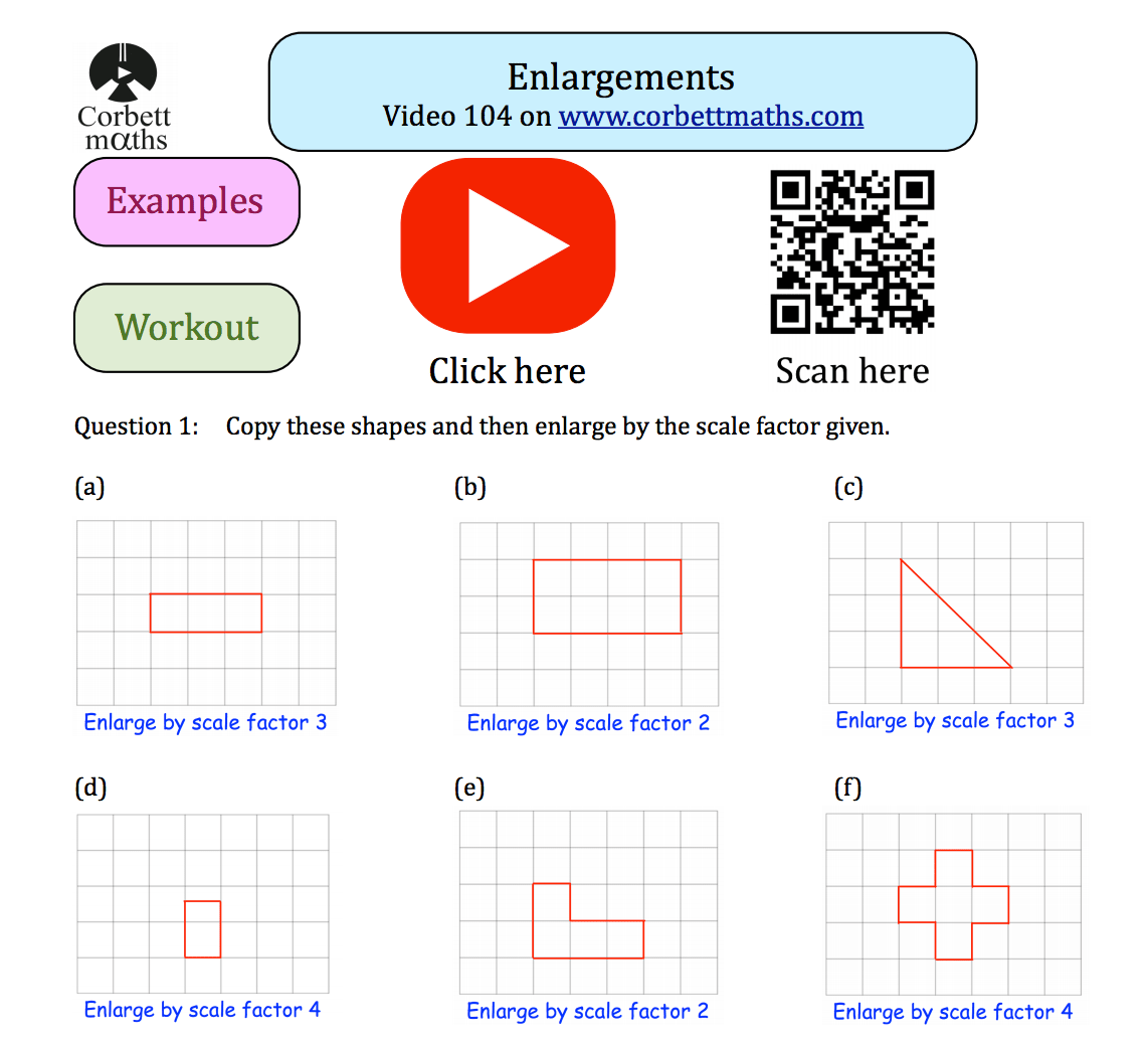 scale drawings corbettmaths