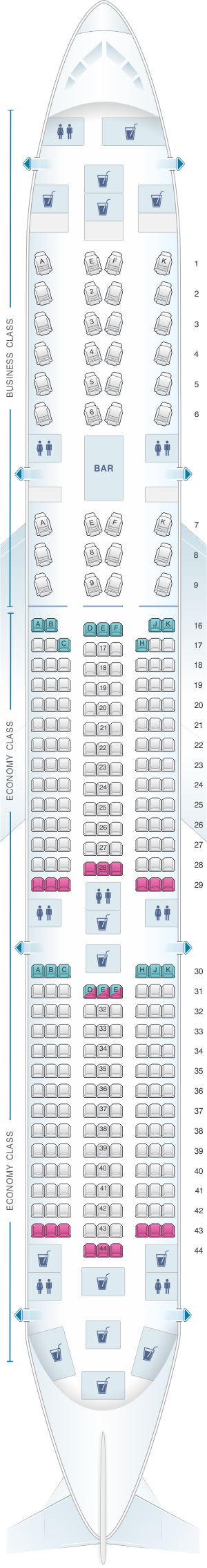 a350-900 seat map