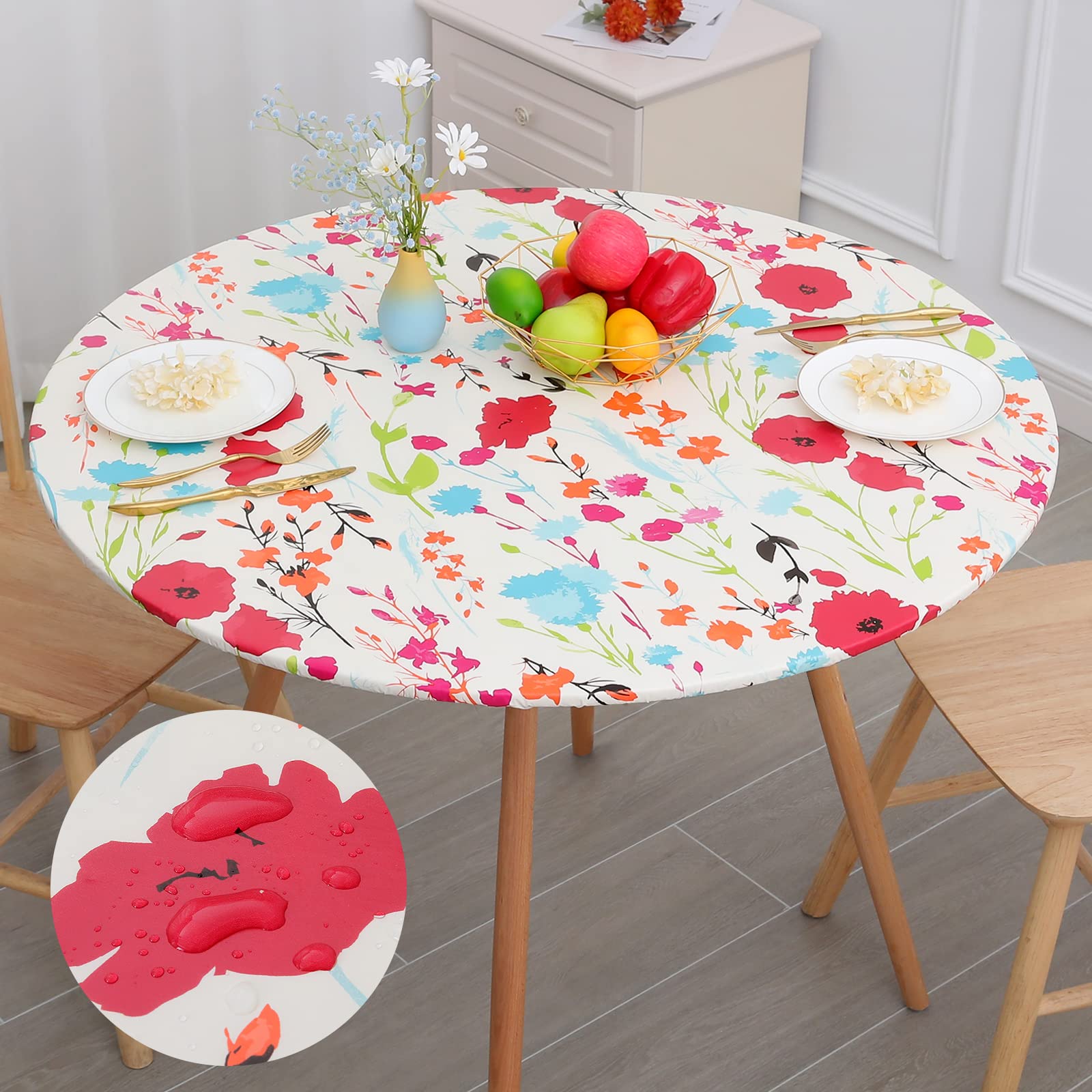 plastic round tablecloths with elastic