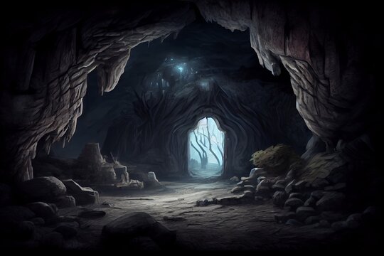 dark cave clipart