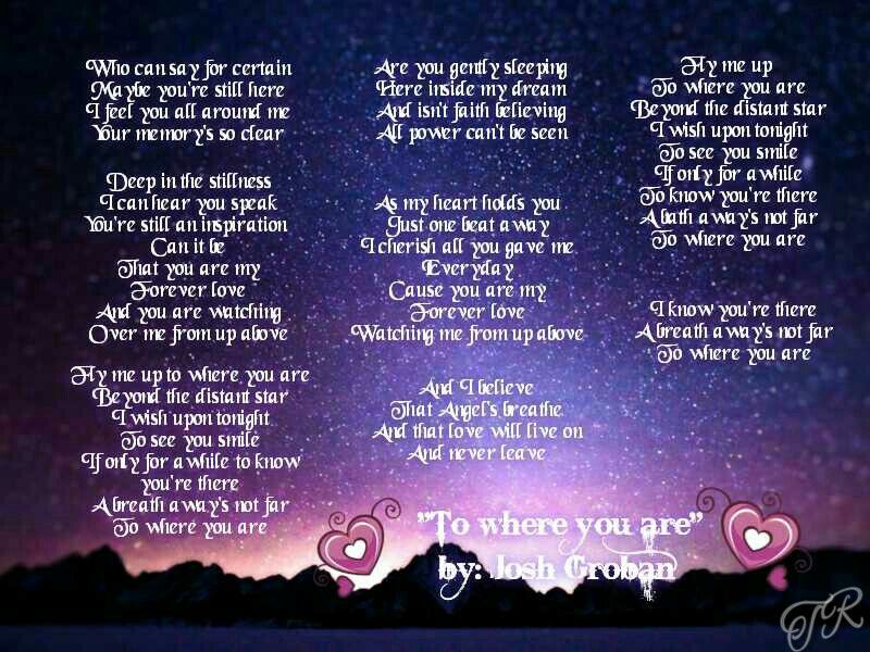 lyrics to where you are song josh groban