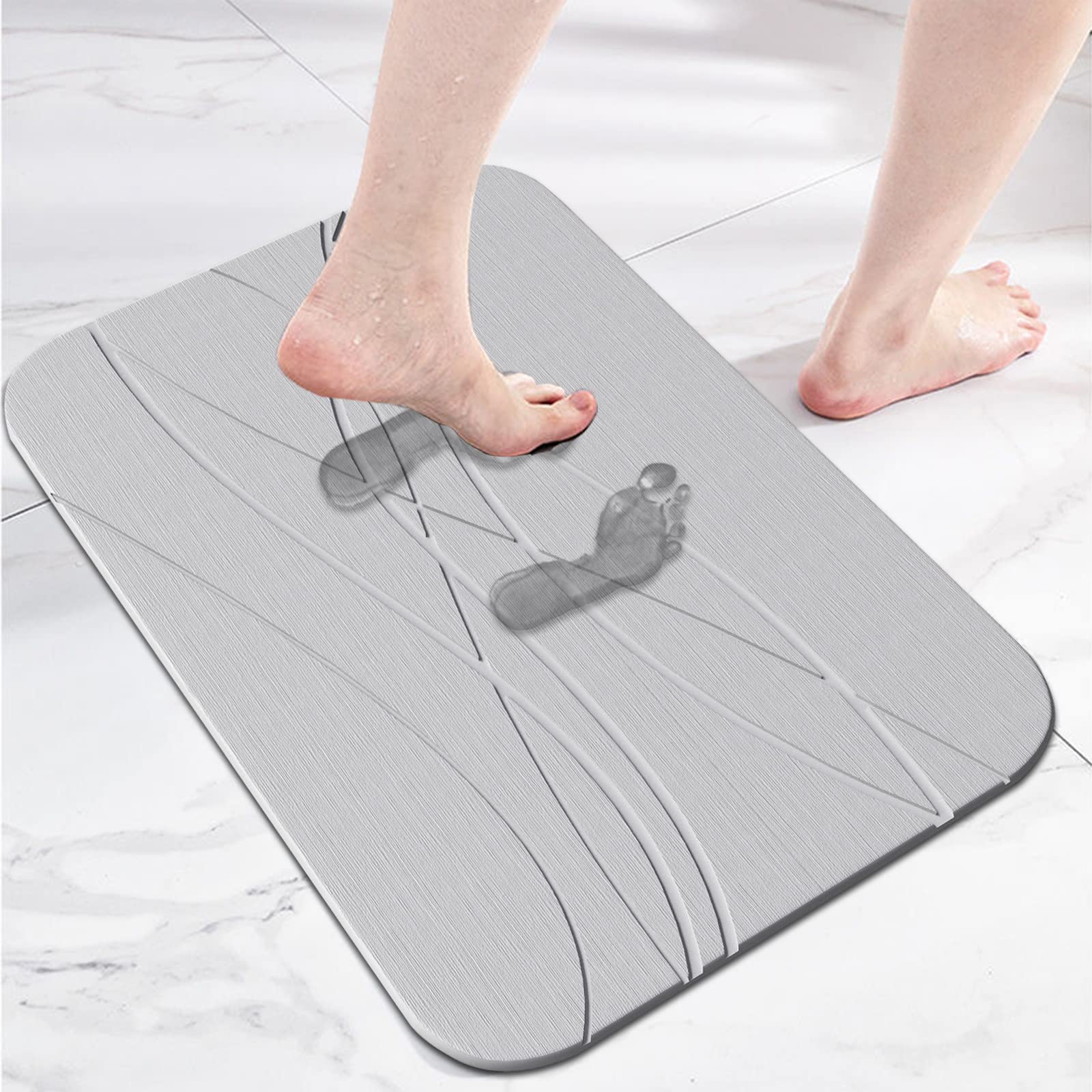 stone bath mat that absorbs water