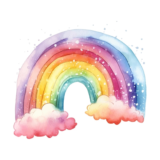 watercolor rainbow clipart