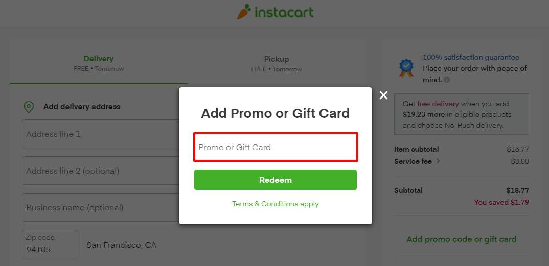 instacart canada promo code