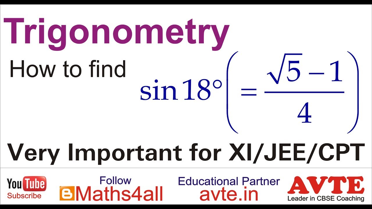 find the value of sin 18 degree