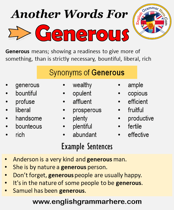 generously synonym