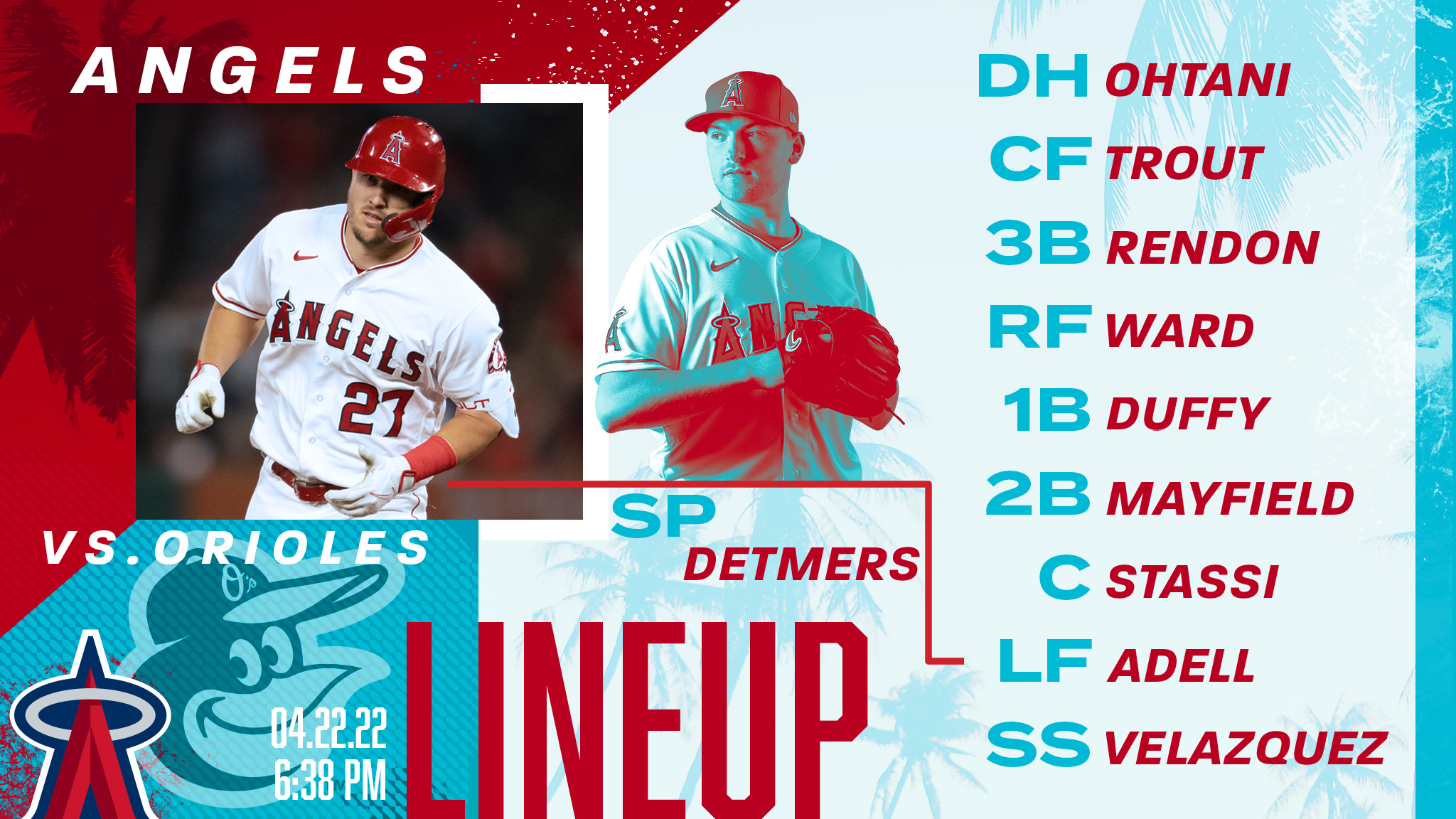 la angels starting lineup