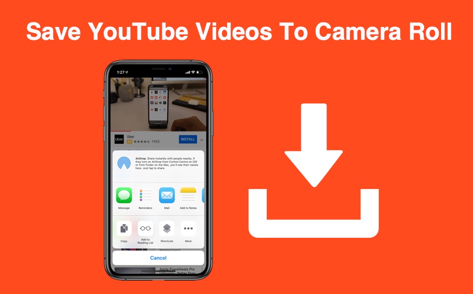 how to save youtube videos to your camera roll