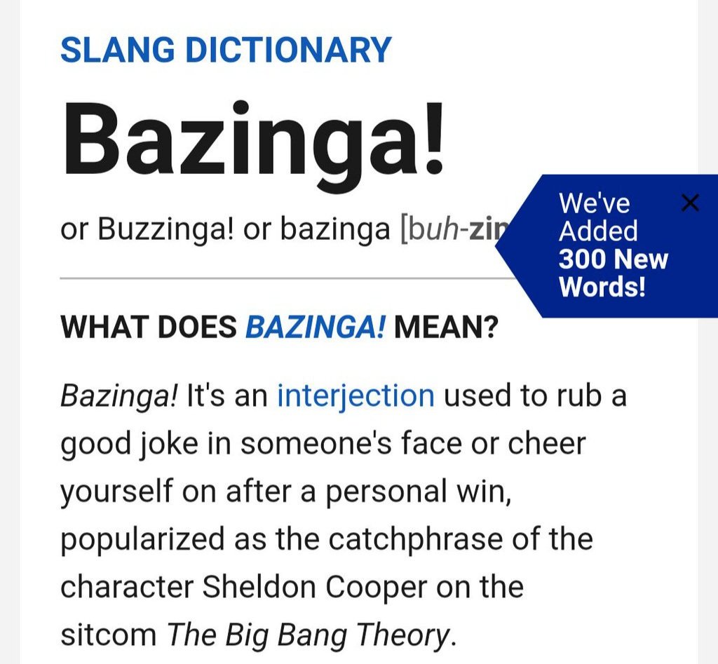 definition of bazinga