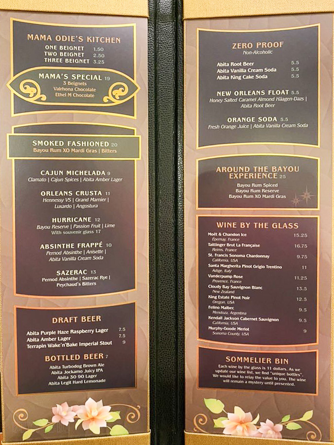 disney wish menus with pictures