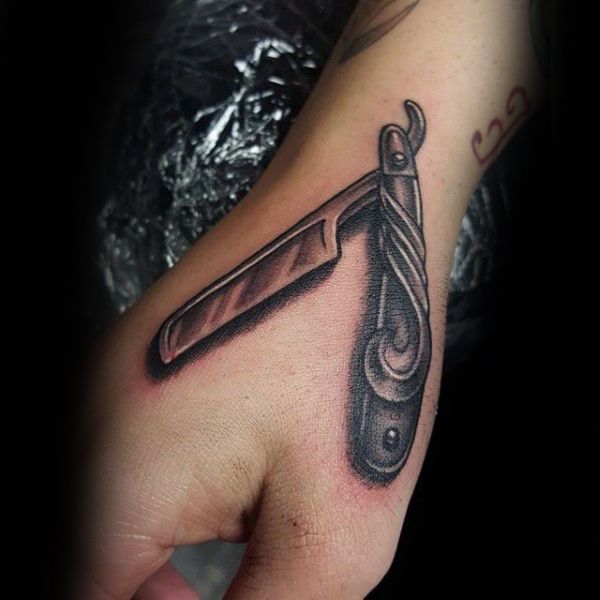 straight razor tattoo design