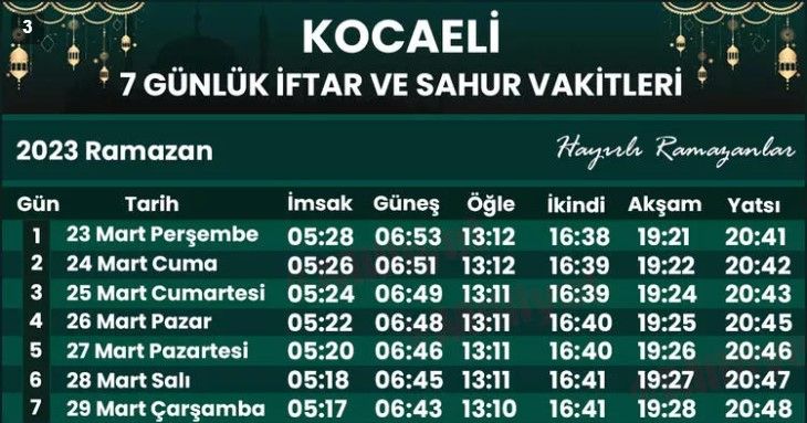 kocaeli ezan diyanet