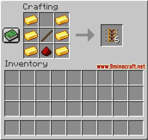 minecraft rails recipe