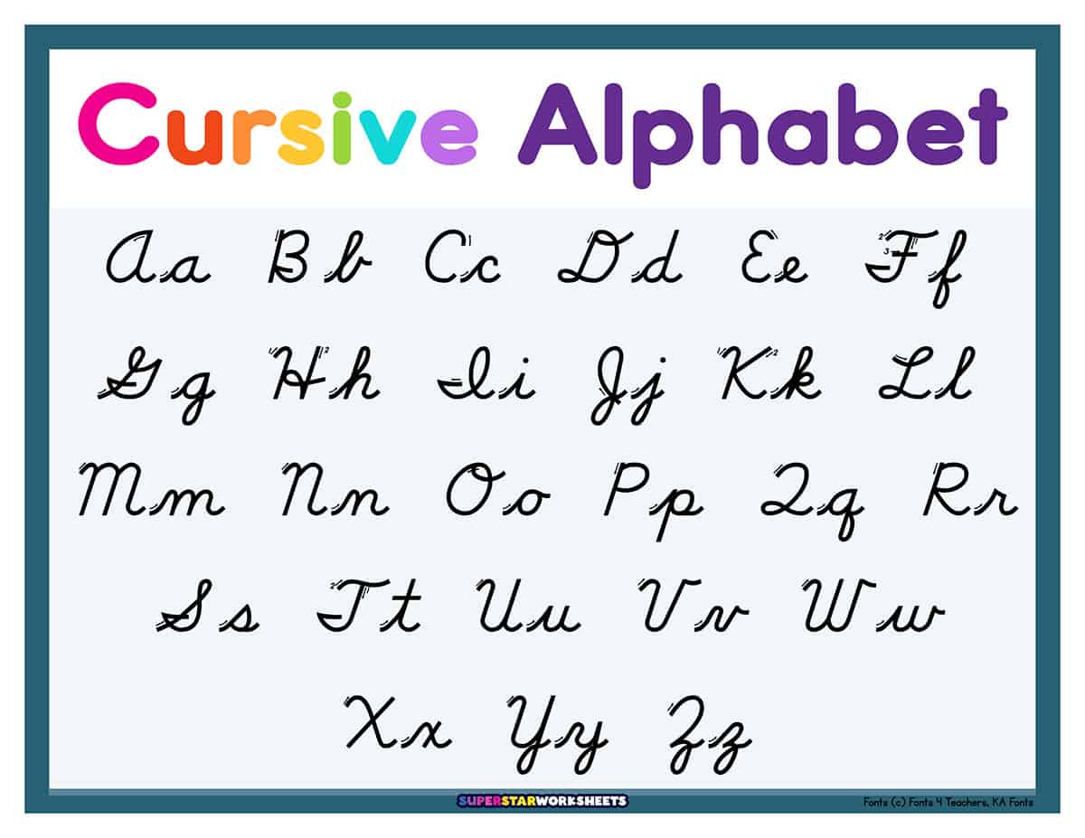 cursive alphabet for kids