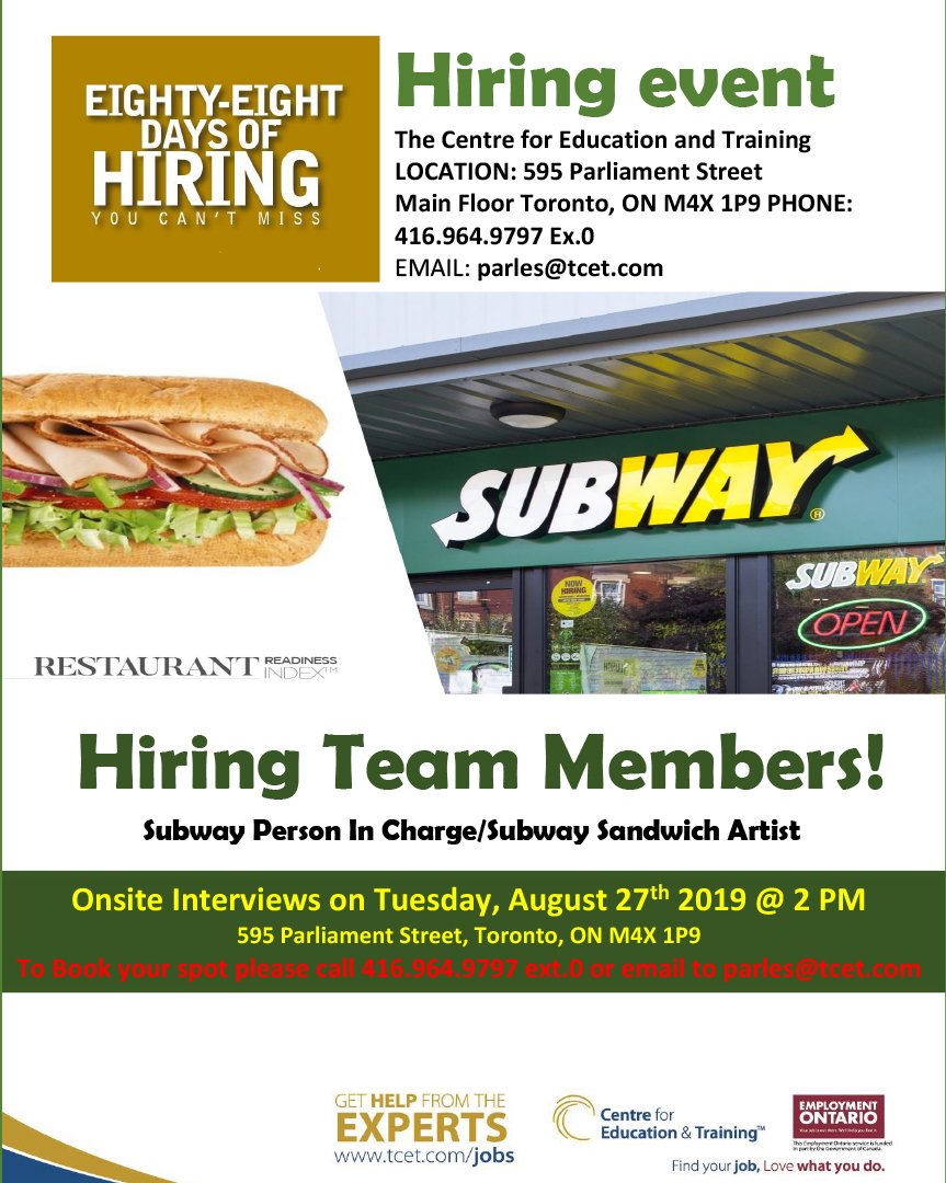 subway vacancy